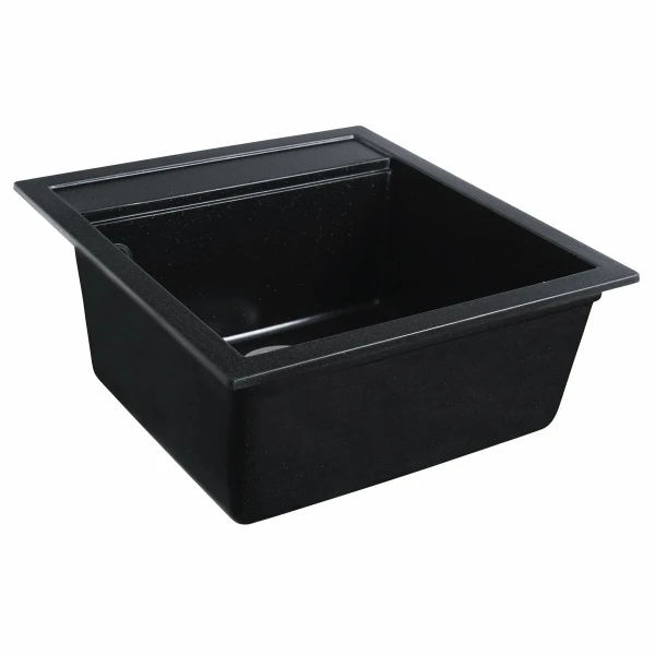 Гранітна мийка для кухні VALESO 5149 FIESTA матова Чорний металік