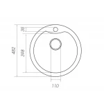 Гранітна мийка для кухні VALESO 480 TURAS матова Сафарі