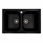 Гранітна мийка для кухні VALESO 7950 Equatoria матовий Чорний металік