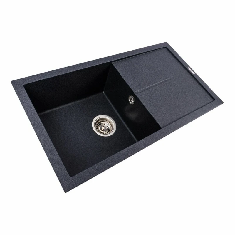 Гранітна мийка для кухні матовий Карбон VALESO 7843 SOLID