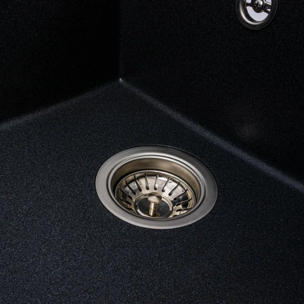 Гранітна мийка для кухні VALESO 7843 SOLID матовий Карбон