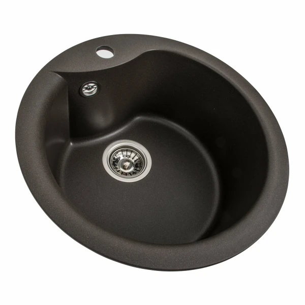 Гранітна мийка для кухні VALESO 480 TURAS матова Темна скеля