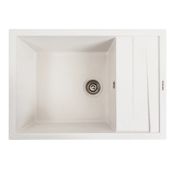 Кухонна мийка гранітна матова 7050 CASCADA VALESO біла в крапку