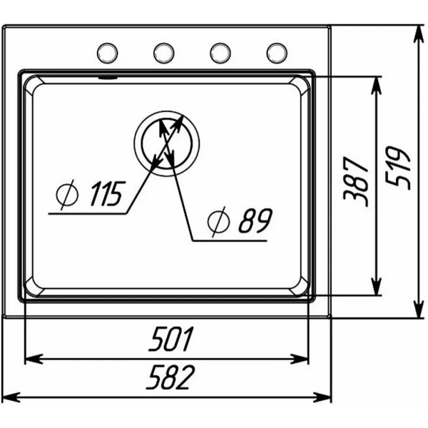 Гранітна мийка для кухні мусон VALESO 5852 VESTA матова Сірий
