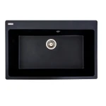 Гранітна мийка для кухні VALESO 7850 Bogema матова (чорний металік)