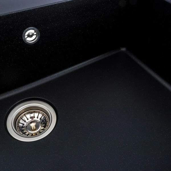 Гранітна мийка для кухні VALESO 7850 Bogema матова (чорний металік)