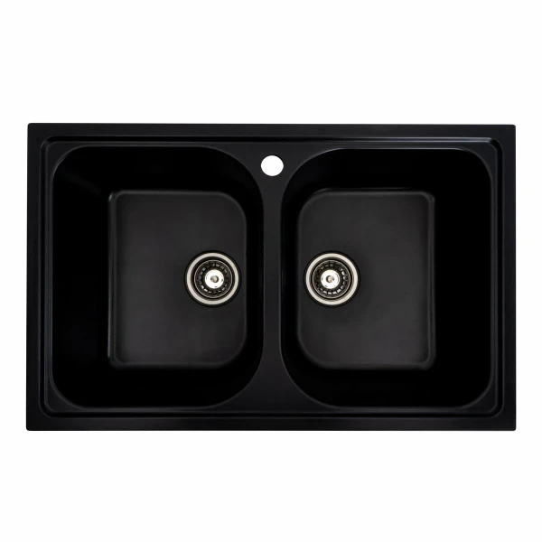 Гранітна мийка для кухні VALESO 7950 Equatoria матовий Чорний