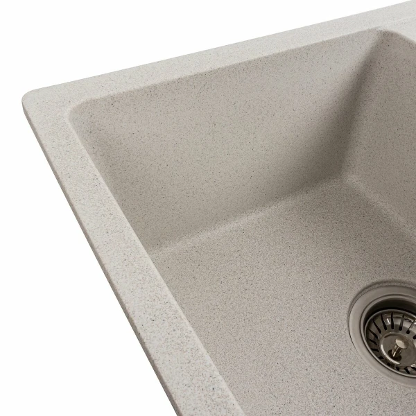 Гранітна мийка для кухні VALESO 6250 ZIRKONE матова Біла в крапку