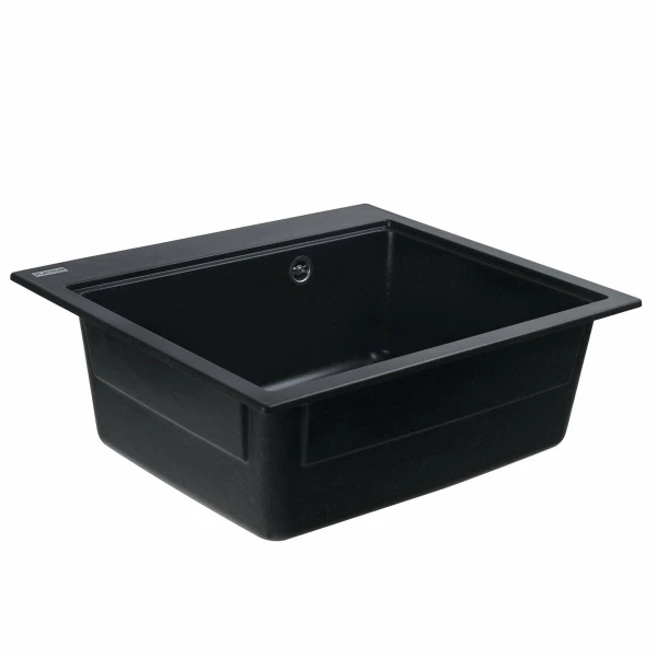 Гранітна мийка для кухні VALESO 5852 VESTA матова Чорний металік