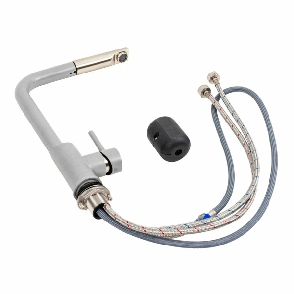 Кухонний змішувач з висувною лійкою VALESO Q411B Сірий металік