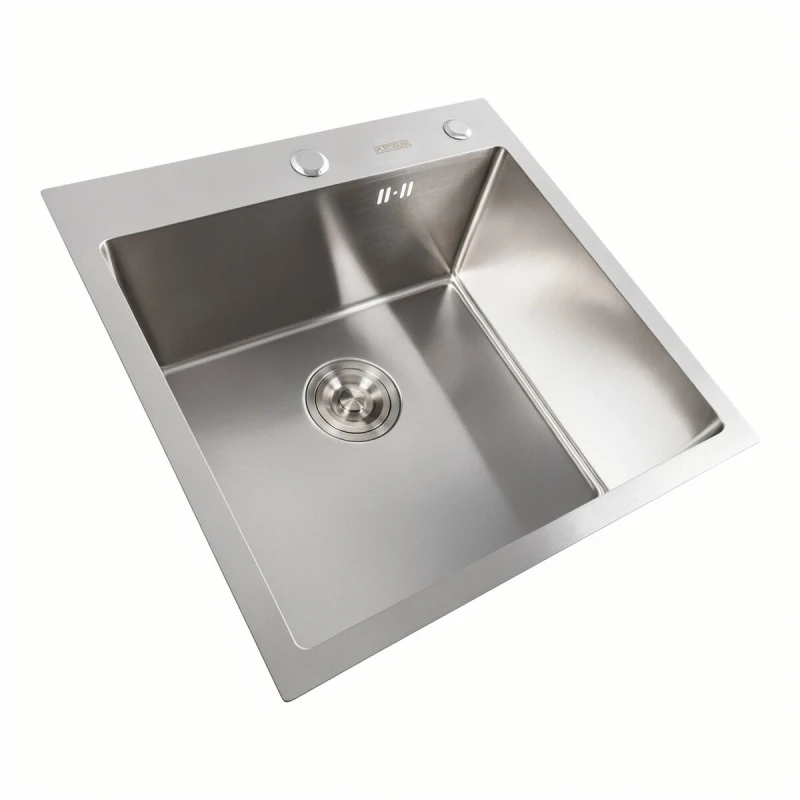 Кухонна мийка Platinum Handmade 500x500x220 3,0/1,5 мм + дозатор в PLATINUM (товщина комплекті)