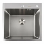 Кухонна мийка Platinum Handmade 500x500x220 3,0/1,5 мм + дозатор в PLATINUM (товщина комплекті)