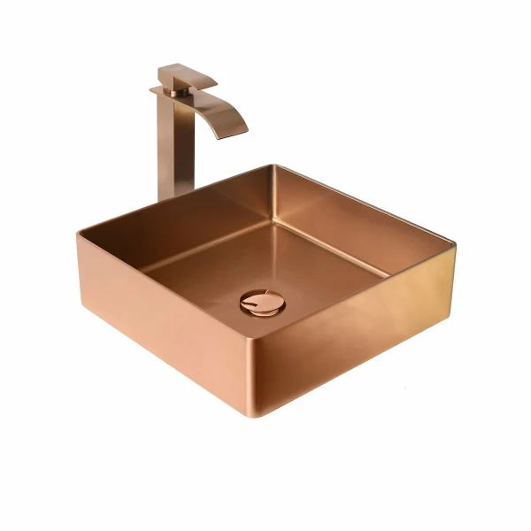 Умивальник Platinum Handmade мідний 400x400 мм PLATINUM PVD