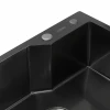 Кухонна мийка Platinum Handmade 650х430х220 чорна 3,0/1,5 + дозатор в PLATINUM PVD (товщина комплекті)