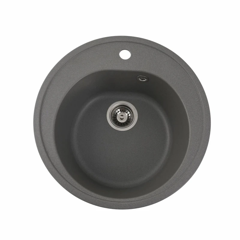 Гранітна мийка для кухні Platinum мусон PLATINUM 510 LUNA матова Сірий
