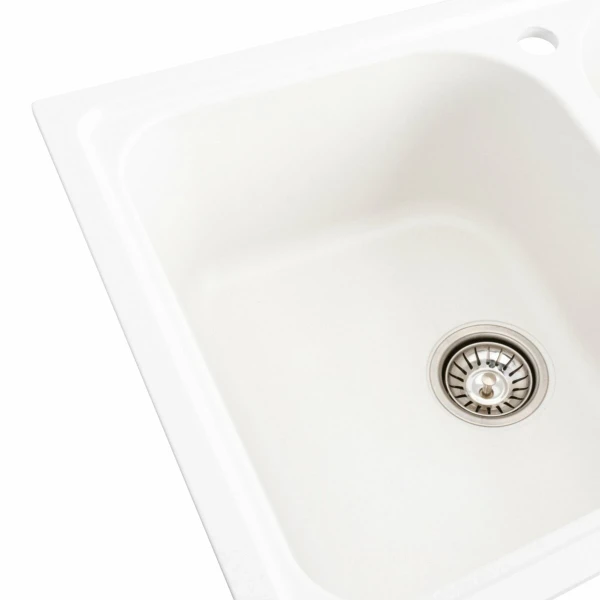 Гранітна мийка для кухні Platinum 7950 Equatoria матова Білосніжна