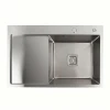 Мийка Platinum Handmade отвори ,квадратний сифон PLATINUM 78×50B R нержавійка (два 3.0/1.0)