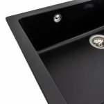 Гранітна мийка для кухні Platinum 7945 Paruana матова Чорна