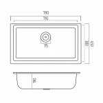 Гранітна мийка для кухні Platinum 7945 Paruana матова Чорна