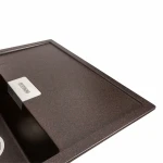 Гранітна мийка для кухні Platinum 8650 DIAMOND матова Шоколад