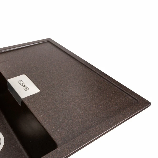 Гранітна мийка для кухні Platinum 8650 DIAMOND матова Шоколад