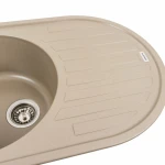 Гранітна мийка для кухні Platinum 7750 LIRA матовий Титан