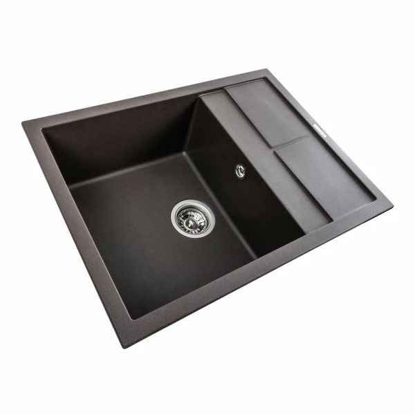Гранітна мийка для кухні Platinum 6550 LOTOS матова Темна скеля