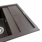 Гранітна мийка для кухні Platinum 6550 LOTOS матова Темна скеля