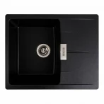 Гранітна мийка для кухні Platinum матовий PLATINUM 6250 ZIRKONE Чорний металік