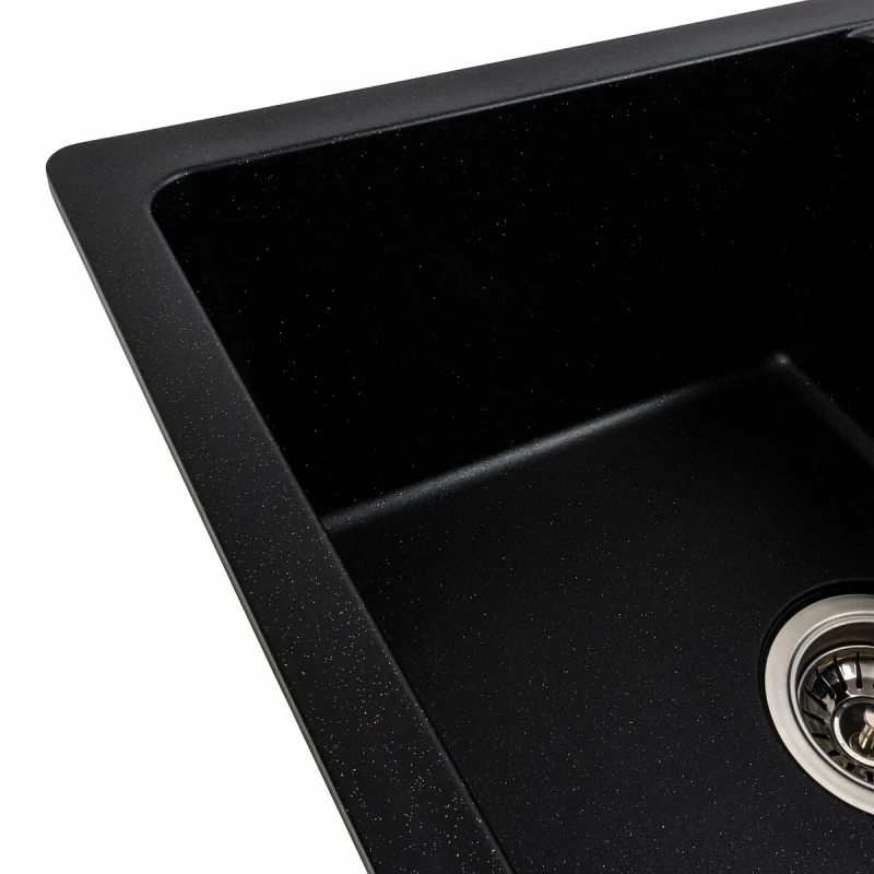 Гранітна мийка для кухні Platinum матовий PLATINUM 6250 ZIRKONE Чорний металік
