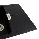 Гранітна мийка для кухні Platinum матовий PLATINUM 6250 ZIRKONE Чорний металік