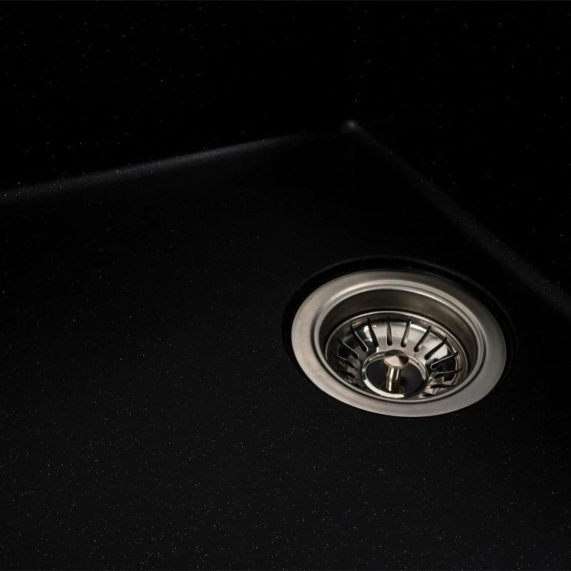 Гранітна мийка для кухні Platinum матовий PLATINUM 6250 ZIRKONE Чорний металік