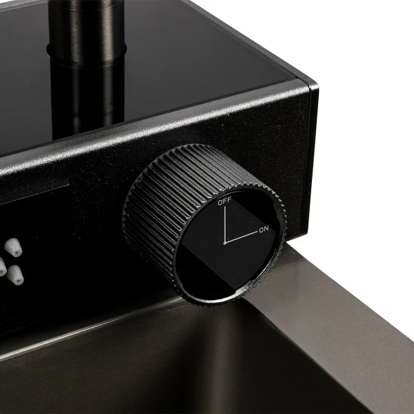 Кухонна мийка сіра Platinum Handmade "ВОДОСПАД" PLATINUM 75×46D PVD