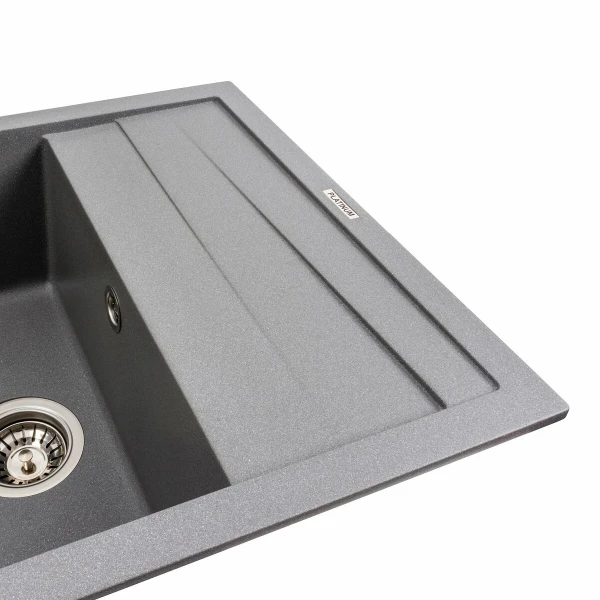 Кухонна мийка гранітна матова 7050 CASCADA Platinum Сірий мусон