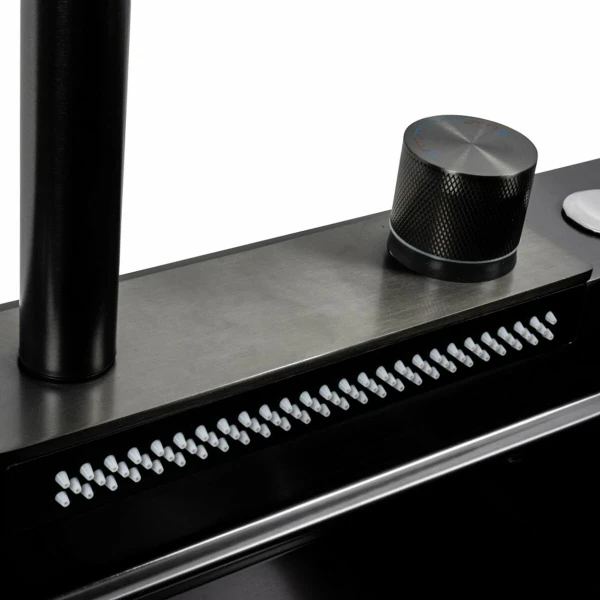 Кухонна мийка чорна Platinum Handmade "Водоспад" PLATINUM PVD CM 75×46A