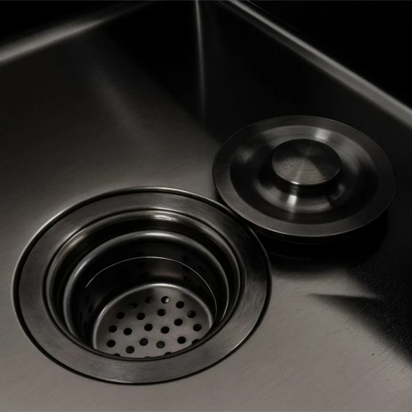 Кухонна мийка CM 78*50 L чорна PVD VALESO Handmade (круглий сифон 3,0/0,8)