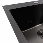 Кухонна мийка 50*45 PVD чорна VALESO Handmade (сифон круглий, 3,0/0,8)