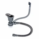 Сифон одинарий для мийок Handmade VALESO (верхівка чорна, арт. 903)