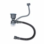 Сифон одинарий для мийок Handmade VALESO (верхівка чорна, арт. 903)