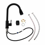 Змішувач кухонний Valeso LN08 чорний з висувною лійкою