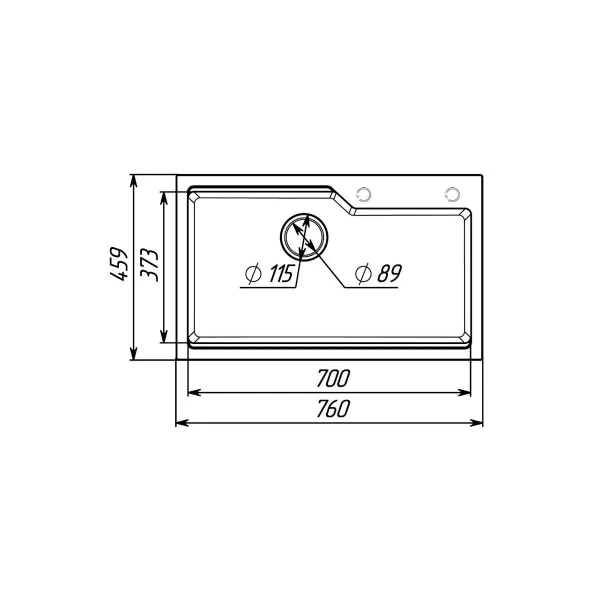 Кухонна мийка гранітна матова 7545 NIKA VALESO Карбон