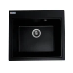Гранітна мийка для кухні VALESO 5852 VESTA матова Чорна