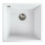 Гранітна мийка для кухні VALESO 4040 RUBA матовий білосніжний