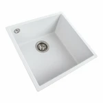 Гранітна мийка для кухні VALESO 4040 RUBA матовий білосніжний