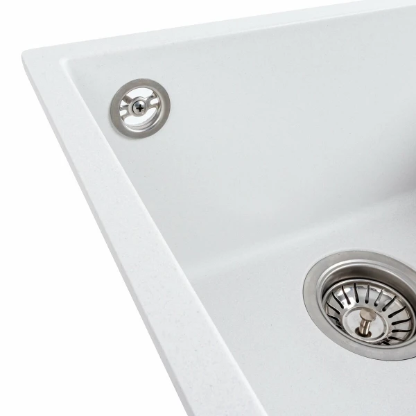 Гранітна мийка для кухні VALESO 4040 RUBA матовий білосніжний