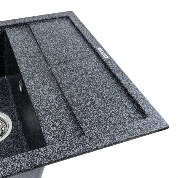 Гранітна мийка для кухні VALESO 6550 LOTOS матовий Графіт