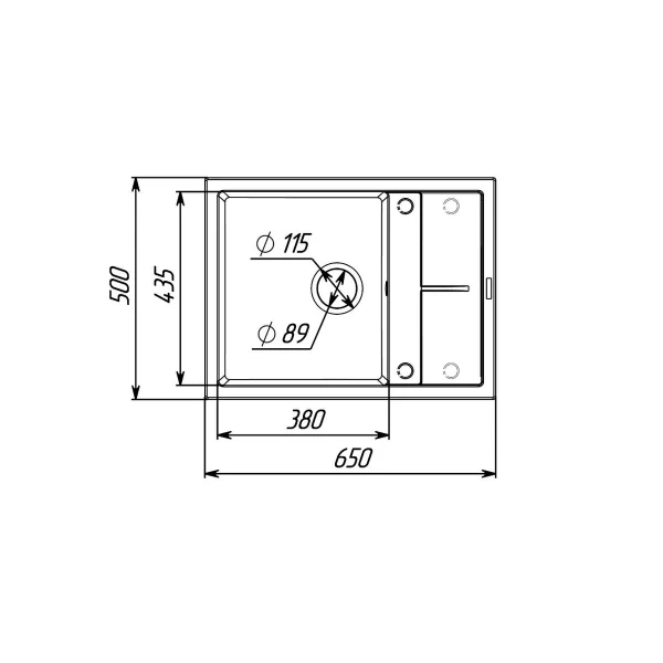 Гранітна мийка для кухні VALESO 6550 LOTOS матовий Графіт