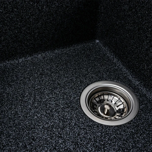 Гранітна мийка для кухні VALESO 6550 LOTOS матовий Графіт