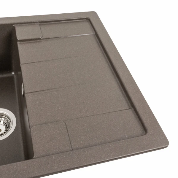 Гранітна мийка для кухні VALESO 6550 INTENSO матова Темна скеля