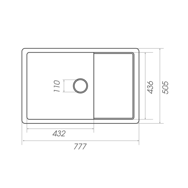 Гранітна мийка для кухні VALESO 7850 CUBE матова Сафарі